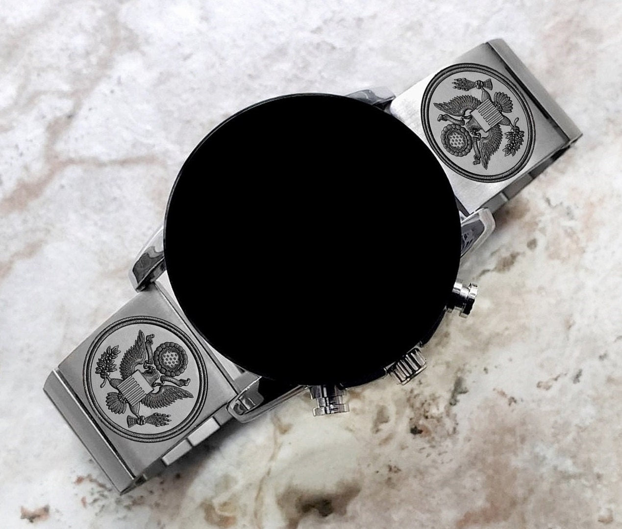 Engraved Watch Band Compatible with Garmin Forerunner 745 265 255 Venu 3 2 Vivoactive 4 Darth Vader First Avenger St Steel Strap AS1 -B22